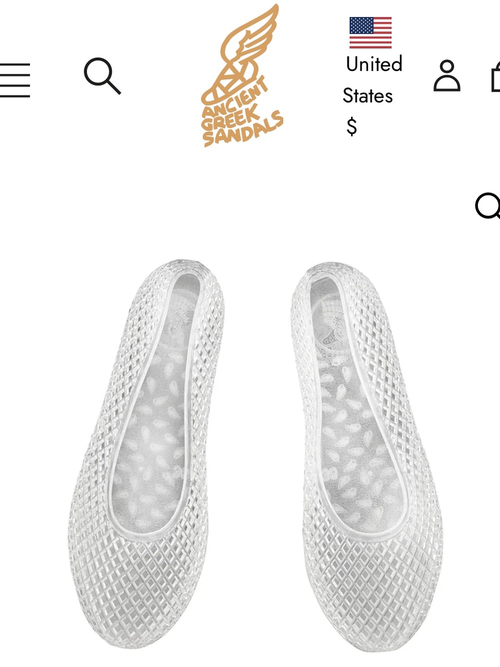 Ancient Greek Sandals Iro Clear Jelly Flats